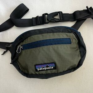 EUC Patagonia ultralite black hole ink black, khaki & navy blue hip pack bag